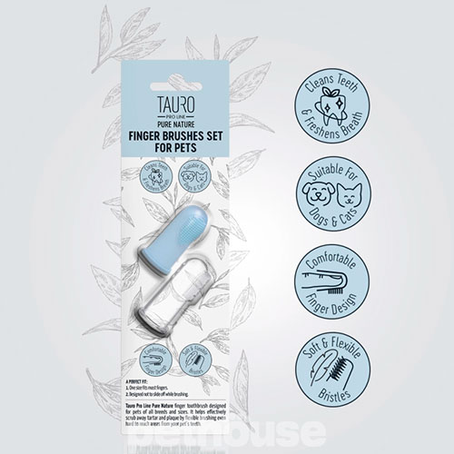 Tauro Pro Line Pure Nature Набір зубних щіток-напальчників для собак і котів