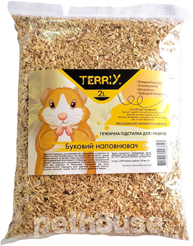 TerriX Буковый наполнитель для грызунов, мелкий