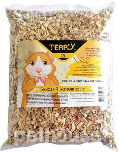 TerriX Буковый наполнитель для грызунов, средний