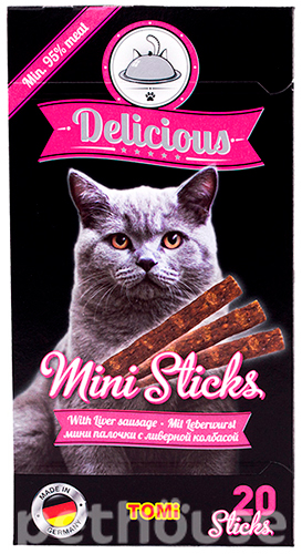 Tomi Delicious Mini Sticks Палички з лвівером для котів