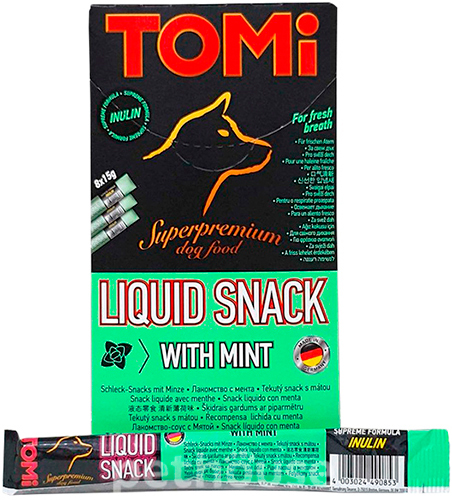 Tomi Liquid Snack с мятой и инулином для собак