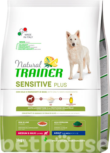 Trainer Natural Dog Sensitive Plus Adult Medium & Maxi Horse