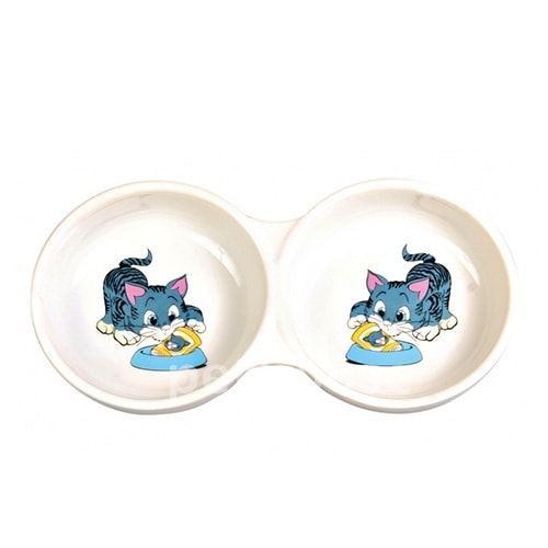 Trixie Миска керамическая для кошек, двойная