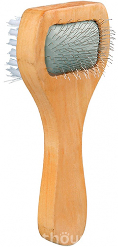 Trixie Пуходерка-щетка с деревянной ручкой, двухсторонняя