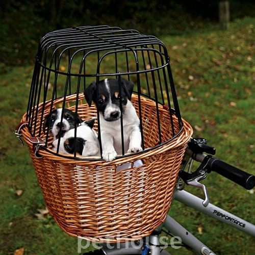 Trixie Корзина на велосипед для перевозки собак, плетеная, фото 3