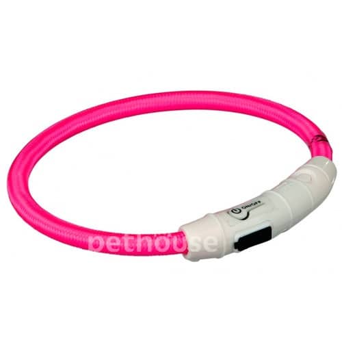 Trixie Safer Life USB Нашийник, що світиться для собак, рожевий
