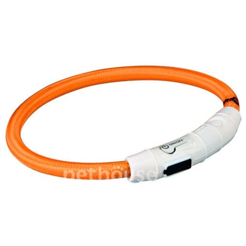 Trixie Safer Life USB Cветящийся ошейник для собак, оранжевый