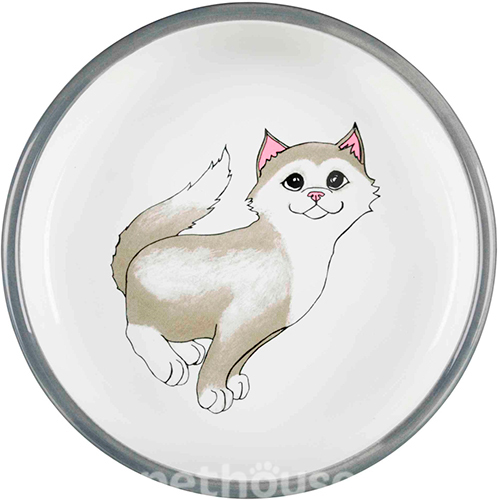 Trixie Миска керамическая с рисунком для кошек, плоская, фото 2