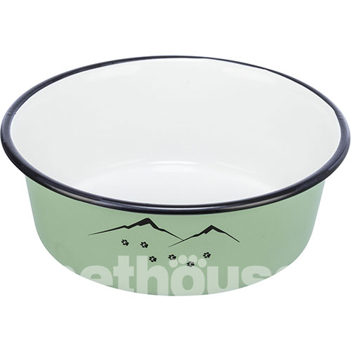Trixie Эмалированная миска из металла для собак, зеленая, фото 2