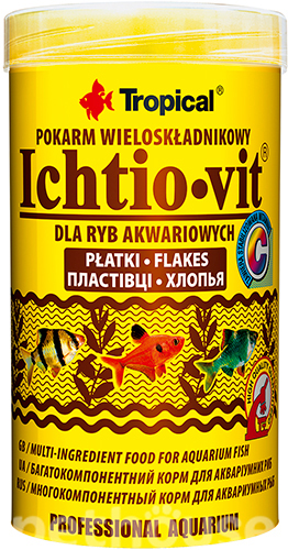Tropical Ichtio-vit - основной корм для всеядных рыб, хлопья