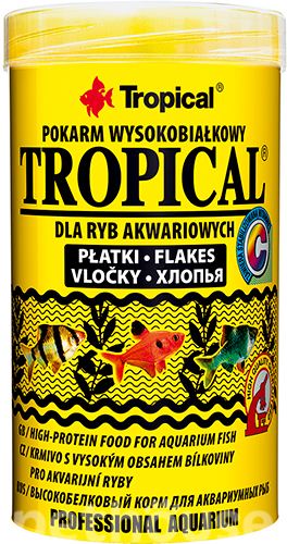 Tropical Tropical - основной корм для всеядных и хищных рыб, хлопья