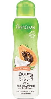 TropiClean Увлажняющий шампунь-кондиционер "Папайя и кокос" для кошек и собак
