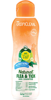 TropiClean Flea & Tick Шампунь "Успокаивающий" от блох и клещей для собак