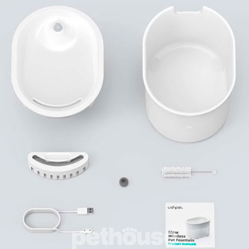Uahpet Питний фонтан Glow Wireless Cat Water Fountain