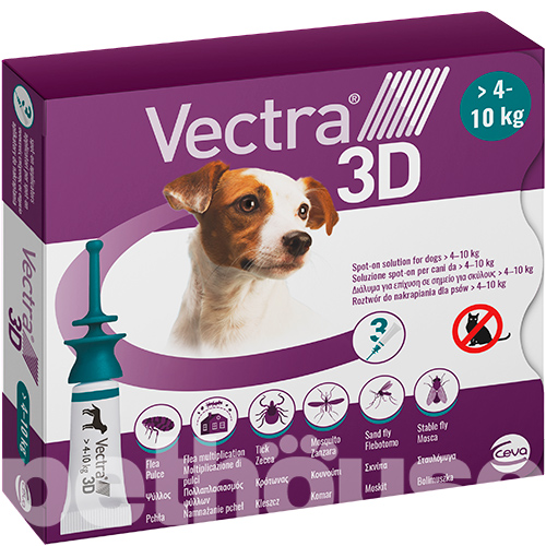 Vectra 3D Капли для собак весом от 4 до 10 кг