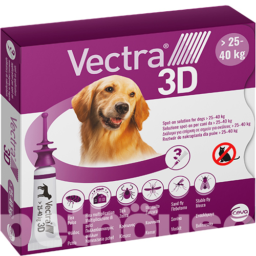 Vectra 3D Капли для собак весом от 25 до 40 кг