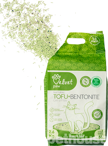 Velvet Paw Tofu + Bentonite Green Tea Наповнювач для котячого туалету