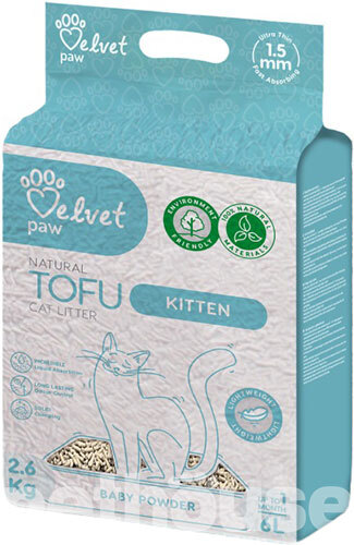 Velvet Paw Tofu Kitten Baby Powder Гороховий наповнювач для котячого туалету