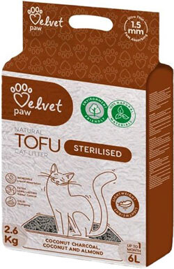 Velvet Paw Tofu Sterilised Coconut Charcoal & Almond Гороховий наповнювач для котячого туалету