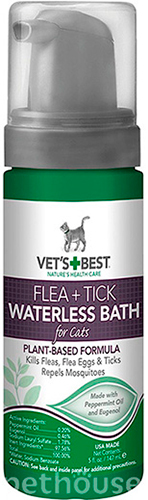 Vet's Best Flea And Tick Waterless Bath Foam Моющая пена от блох, клещей и москитов для кошек