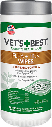 Vet's Best Flea Tick Wipes Влажные салфетки от насекомых для кошек и собак