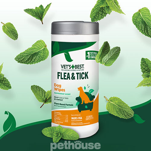 Vet's Best Flea Tick Wipes Влажные салфетки от насекомых для кошек и собак