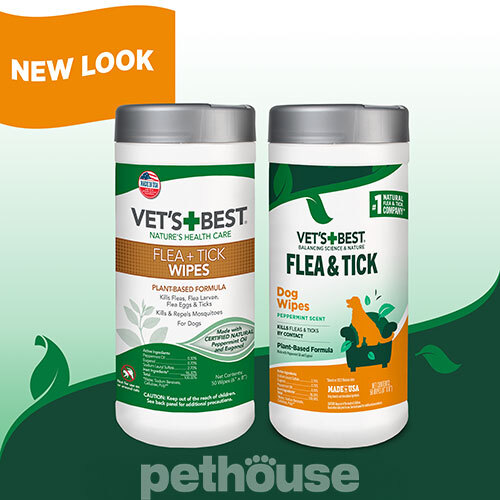 Vet's Best Flea Tick Wipes Влажные салфетки от насекомых для кошек и собак