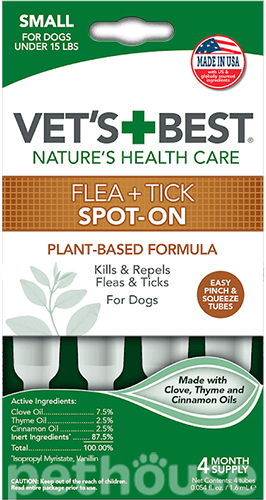 Vet's Best Flea Tick Spot-on Tubs Капли от блох и клещей для собак весом до 7 кг