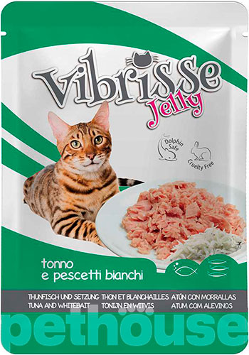 Vibrisse Тунец с корюшкой в желе для кошек, пауч