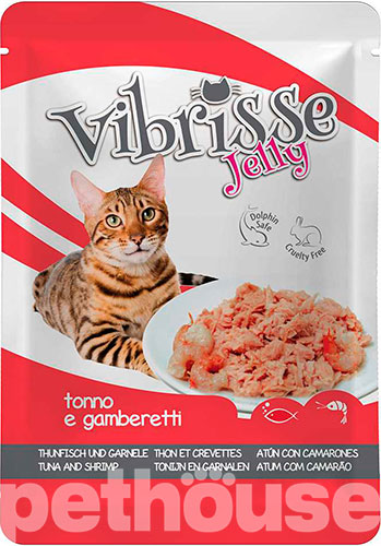 Vibrisse Тунец с креветками в желе для кошек, пауч