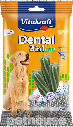 Vitakraft Dog Large Dental Stick 3in1 Fresh для очищення зубів у собак великих порід