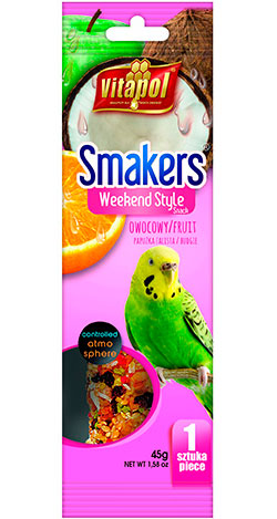 Vitapol Smakers Weekend Style с фруктами для волнистых попугаев