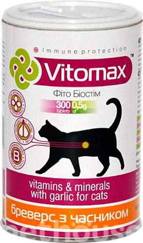 Vitomax Комплекс с пивными дрожжами и чесноком для кошек