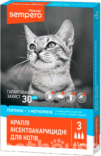Vitomax Sempero Протипаразитарні краплі для котів