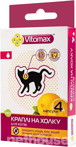 Vitomax Еко Краплі від бліх і кліщів для котів
