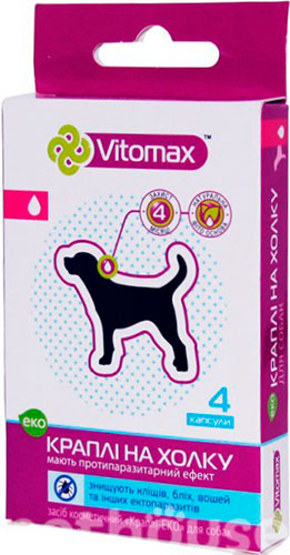 Vitomax Еко Краплі від бліх і кліщів для собак