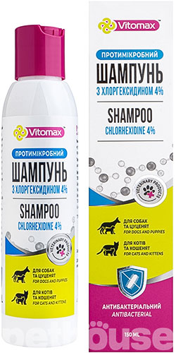 Vitomax Протимікробний шампунь з хлоргексидином для котів і собак