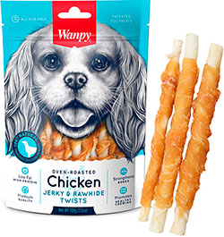 Wanpy Chicken Jerky & Rawhide Twists Палочки с курицей для собак