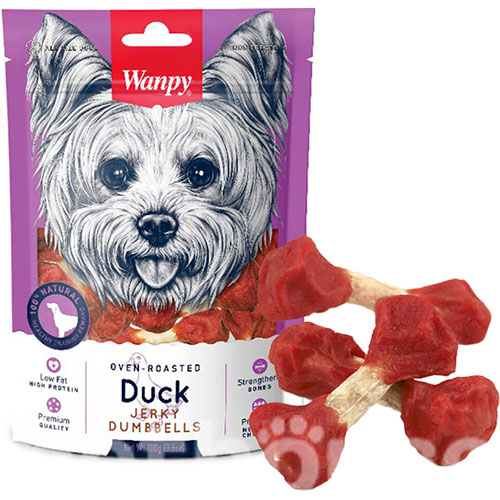 Wanpy Duck Jerky Dumbbells Кістка-гантель з качкою для собак