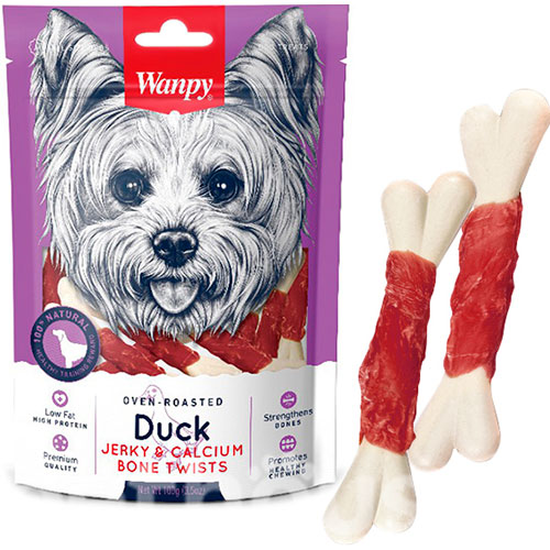 Wanpy Duck Jerky & Calcium Bone Twists Кістка з качкою та кальцієм для собак