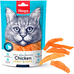 Wanpy Soft Chicken Jerky Strips Смужки м'якого курячого філе для котів