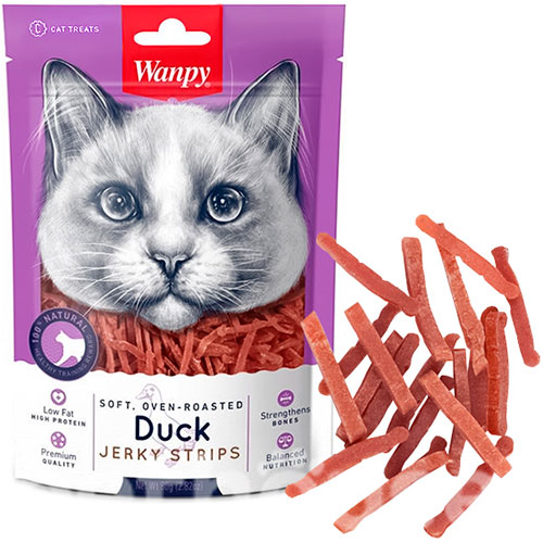 Wanpy Soft Duck Jerky Strips Полоски мягкого утиного филе для кошек