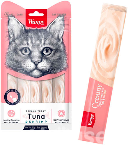 Wanpy Creamy Treat Tuna & Shrimp Кремовое лакомство с тунцом и креветками для кошек