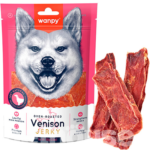 Wanpy Venison Jerky Slices Скибочки оленини з качкою для собак
