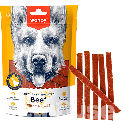 Wanpy Beef Jerky Slices Ломтики говядины с уткой для собак