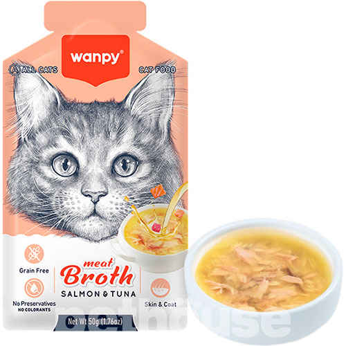 Wanpy Meat Broths Salmon & Tuna Суп с лососем и тунцом для кошек