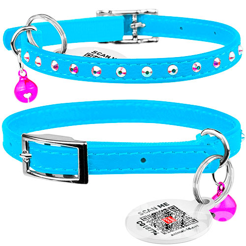 WauCat Glamour Нашийник зі стразами для котів