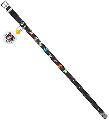 WauCat Glamour Нашийник зі стразами "Квітка" для котів