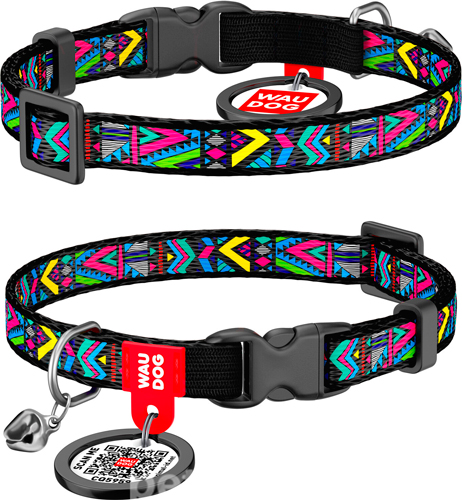 WauCat Nylon Нашийник "Інді" з QR-паспортом для котів