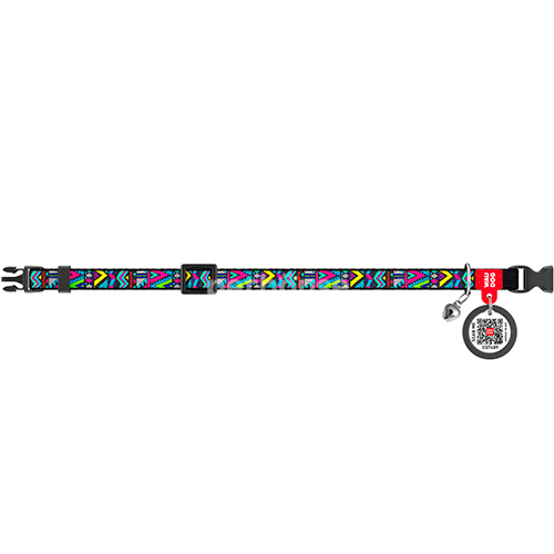 WauCat Nylon Нашийник "Інді" з QR-паспортом для котів